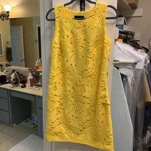 J Crew yellow lace mini dress